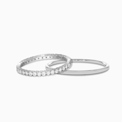 Anel de Eternidade para Mulheres 925 Sterling Silver Set
