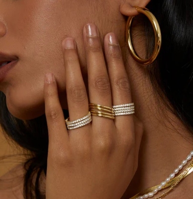 Anel de Eternidade para Mulheres 925 Sterling Silver Set