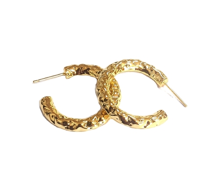 ODM 18K Aurélio Tubo Hoop brincos de ouro amarelo Revestimento de ouro Tubular brincos de anel