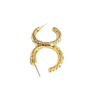 ODM 18K Aurélio Tubo Hoop brincos de ouro amarelo Revestimento de ouro Tubular brincos de anel