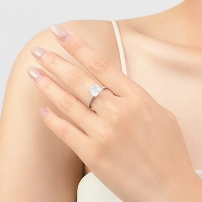 Elegantes Anéis de Casamento de Prata de 925 Sterling