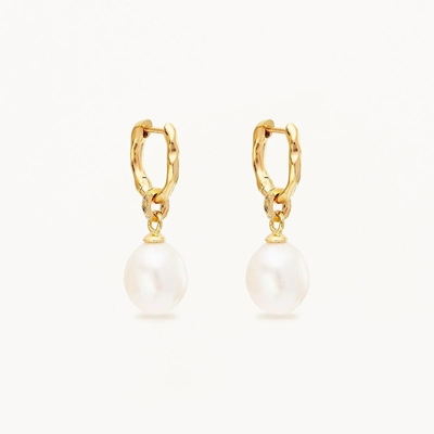 925 Silver Huggie Pearl Drop Earrings ZIRCON Huggie Earrings com Pearl Drop