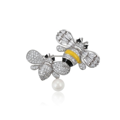 Esmaltante Esmalte Colorido Broche de Abelha Cristal Rhinestone Bumble Bee Lapel Pin