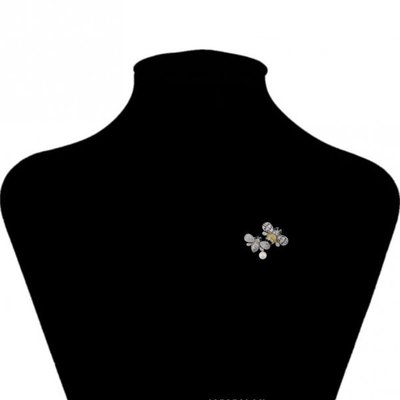 Esmaltante Esmalte Colorido Broche de Abelha Cristal Rhinestone Bumble Bee Lapel Pin