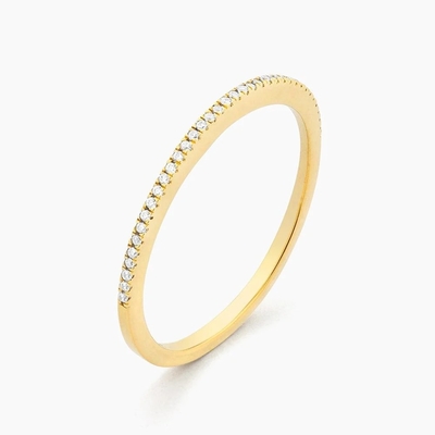 Artigo quente 18K ouro revestido Meia Eternidade empilhável 925 Sterling Silver Feminino Banda Anel
