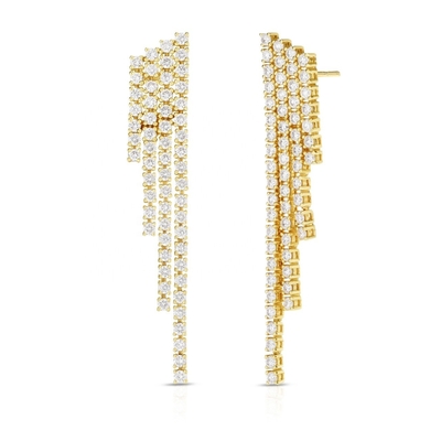 18K ouro revestido de zircão cúbico Tassel brass brass brass