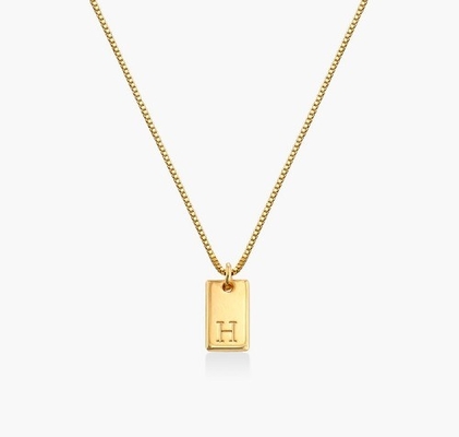Baguete 18K Prenda de Ouro Preenchido Pessoal Manual de Brass Prenda Collar
