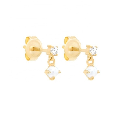 Mãe das Pérolas Brancas 925 Sterling Silver Drop Brincos feitos à mão para meninas