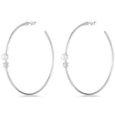 Brinquedos com ganchos de prata de 925 Sterling 4 mm-4,5 mm Brinquedos com pérolas de água doce