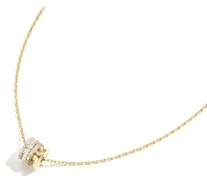 Micron Pave Cubic Zirconia Pendant 18K Gold Circle Necklaces Para Mulheres