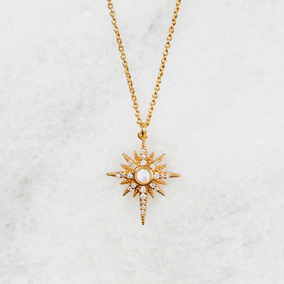 Opal ouro Revestido Starburst Pendente Necklace 925 Starburst Necklace Prata
