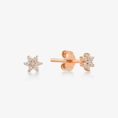 925 Sterling Silver Artificial 18K Placado em Ouro Simplesmente Branco CZ Flores