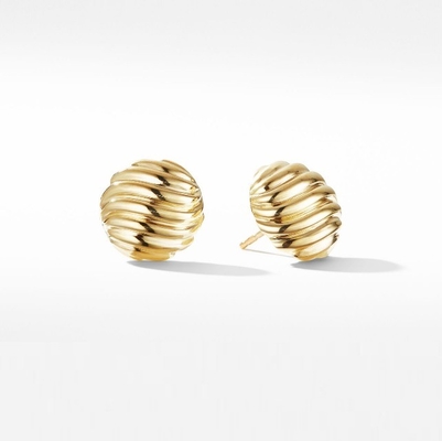 OEM esculpidos de cabo Stud brincos 18K ouro revestido de aço inoxidável Studs