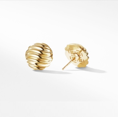 OEM esculpidos de cabo Stud brincos 18K ouro revestido de aço inoxidável Studs