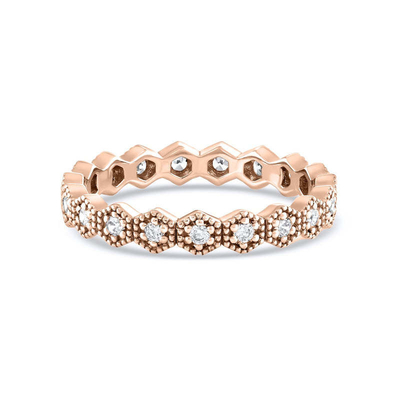 Moda Eternidade Forma Geométrica Cubico Zirconia Anel empilhável Banda para Mulheres