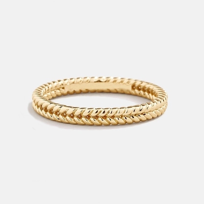 Joalharia fina 18K ouro revestido 925 Sterling Silver Wheat Ring para mulheres