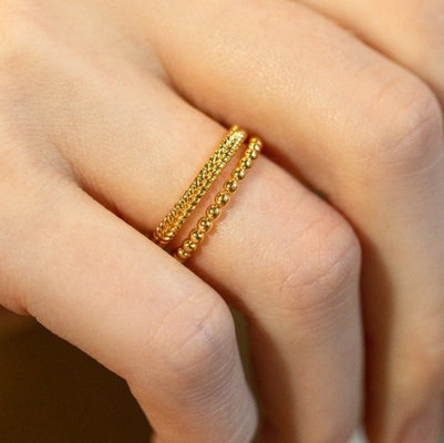 Joalharia fina 18K ouro revestido 925 Sterling Silver Wheat Ring para mulheres