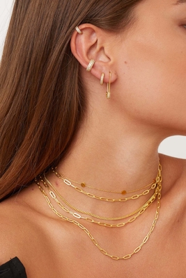 18K ouro cúbico Zirconia Loop brincos ECO amigável 925 brincos de prata esterlina