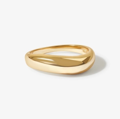 US5-US10 925 Anéis empilaveis de prata esterlina 18K Revestidos de ouro