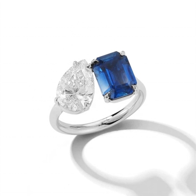 Mulheres Meninas Jóias Anéis Abridos Ajustáveis com Pedras Grandes em 925 Sterling Silver