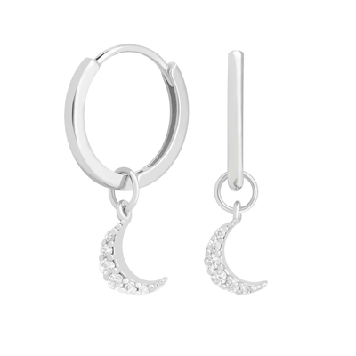 Dangle Moon Hoop brincos 925 prata para mulheres ouro brasileiro 18K joias personalizadas