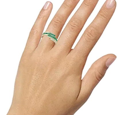Anéis de declaração de diamantes femininos de rubí esmeralda tamanho 6- tamanho 10
