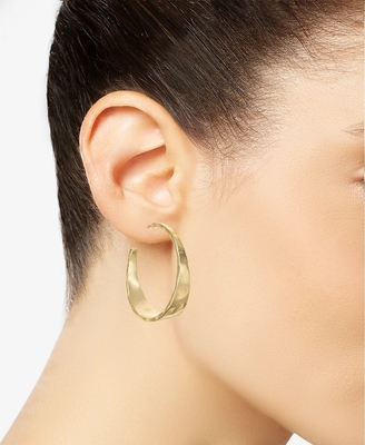 ODM liga de cobre Medium Hoop brincos 14k Gold Hoop brincos Medium