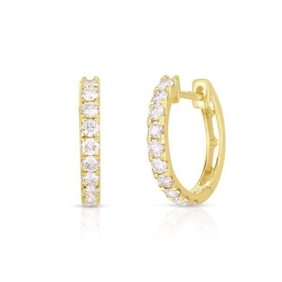 Tipo de jóias Brincos 18K Revestidos de Ouro CZ Sleeper Hoop para Mulheres 925 Sterling Silver