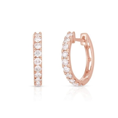 Tipo de jóias Brincos 18K Revestidos de Ouro CZ Sleeper Hoop para Mulheres 925 Sterling Silver