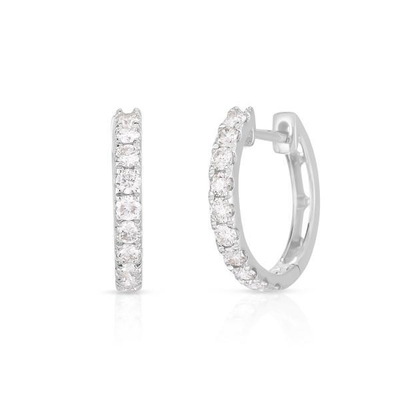 Tipo de jóias Brincos 18K Revestidos de Ouro CZ Sleeper Hoop para Mulheres 925 Sterling Silver