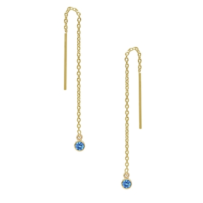 925 prata esterlina simplesmente 18k ouro bandeira feminina Brinco de encadeador de cadeia de gotas