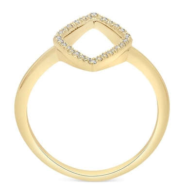 Anúncio de noivado Branco CZ Rombo Anel Ouro 925 Esterlina Prata Joias para Mulheres