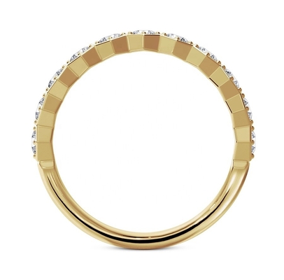 US5-US11 Honeycomb Wedding Band Revestido em Ouro 925 Sterling Silver Ring