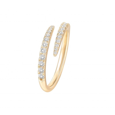 14K de ouro revestido de zircônio cúbico Open Twist Eternity Band Ring ECO Friendly