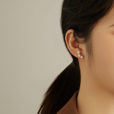18K de ouro revestido 925 Sterling Star de prata cúbica Zirconia Stud brincos para mulheres acessórios