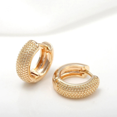 Eco Friendly 18K Gold Plated Multi Small Dot Beads Hoop Earrings For Women Meninas 2021