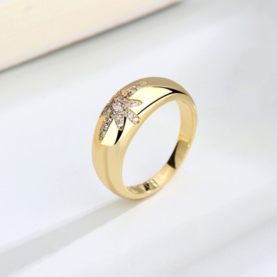 Unisex Alibaba-Online-Shopping Anéis de Banda Starburst Revestidos de Ouro em Prata Esterlina 925