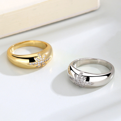 Unisex Alibaba-Online-Shopping Anéis de Banda Starburst Revestidos de Ouro em Prata Esterlina 925