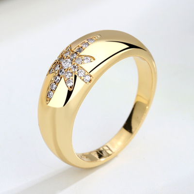 Unisex Alibaba-Online-Shopping Anéis de Banda Starburst Revestidos de Ouro em Prata Esterlina 925