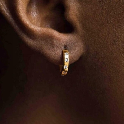 Brinquedos Estilosos 14K Ouro Vermelho Estrela Conjunto de Diamantes Abraços para Estilo Sem Esforço