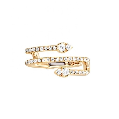 Manço de orelha de torção de lágrima de diamante em prata esterlina 925 para opções de revestimento de casamento