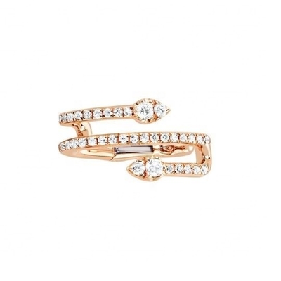 Manço de orelha de torção de lágrima de diamante em prata esterlina 925 para opções de revestimento de casamento