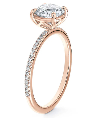 925 Sterling Silver Brasileiro Redondo Branco CZ Anel de Noivado Belas Joias Acessórios