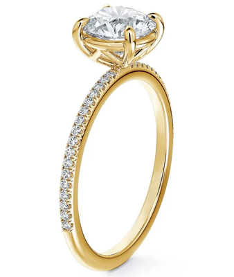 925 Sterling Silver Brasileiro Redondo Branco CZ Anel de Noivado Belas Joias Acessórios