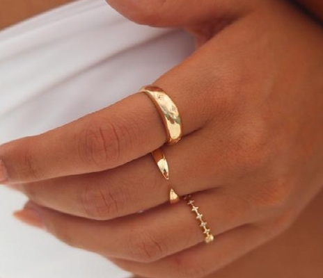 Eternity Band Anéis Brasileiros 18K Ouro Joalharia Estrela 925 Sterling Silver Dome Anel Feminino