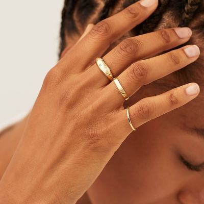 Eternity Band Anéis Brasileiros 18K Ouro Joalharia Estrela 925 Sterling Silver Dome Anel Feminino
