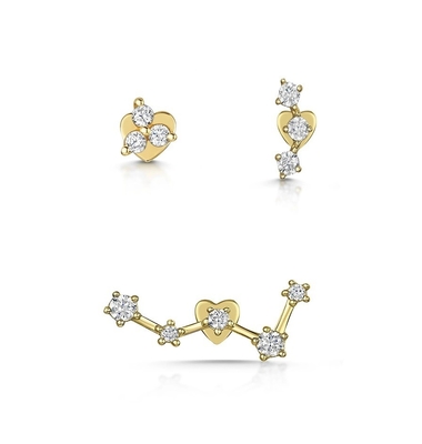 OEM Constella Stud brincos 925 18k de ouro branco Stud brincos