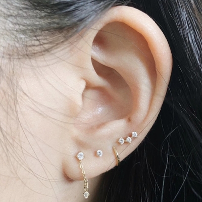 OEM Constella Stud brincos 925 18k de ouro branco Stud brincos