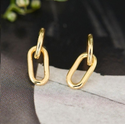 Casamento Simples Cable Silver Link Stud brinco de orelha 30mm altura Design elegante