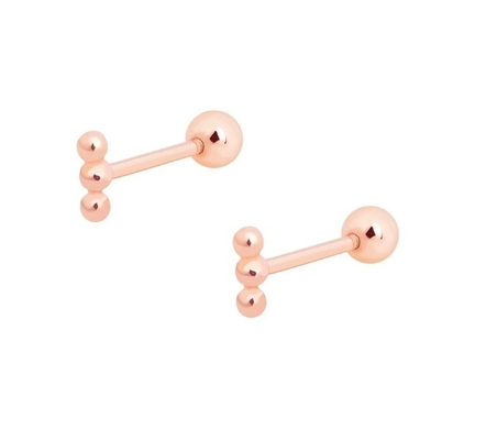 Mini Barbell de pérolas de prata de orelha com parafuso traseiro 925 Sterling Silver